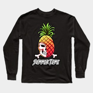 Pineapple Skull Summer Time Long Sleeve T-Shirt
